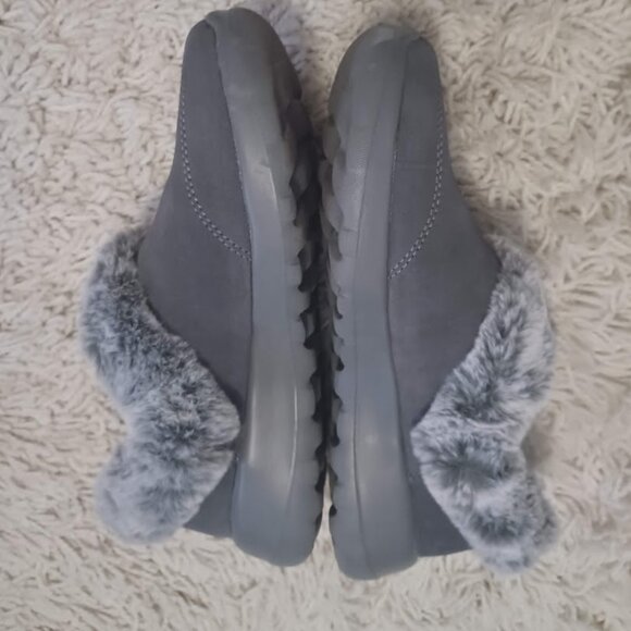 Skechers On-The-Go Joy Cozy Life Slippers Charcoal Faux Fur Women’s Size 7 - Picture 5 of 8